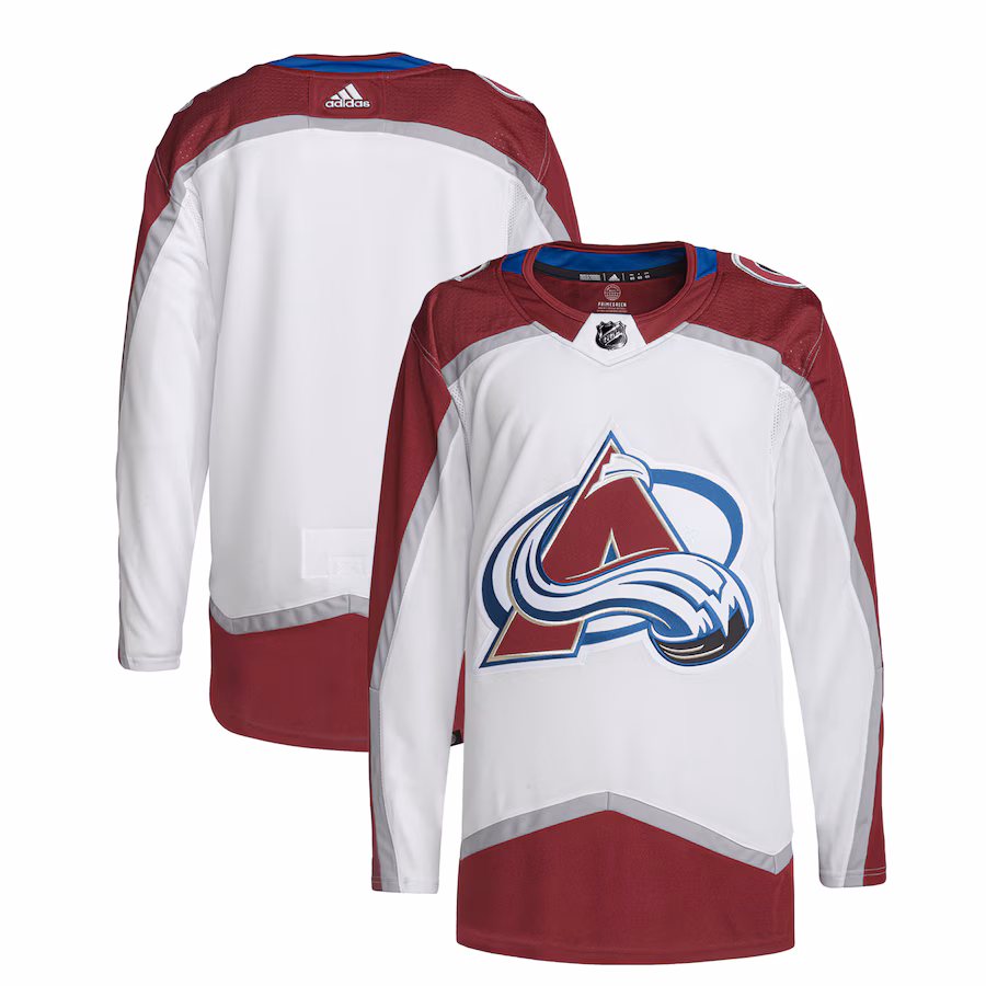 Men's Colorado Avalanche adidas White Away Primegreen Authentic Jersey