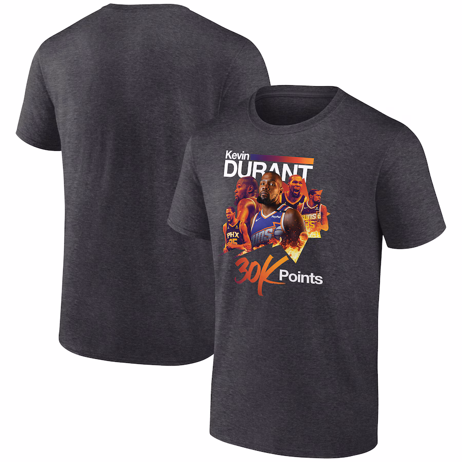 Men's Phoenix Suns Kevin Durant Charcoal 30K Career Points T-Shirt