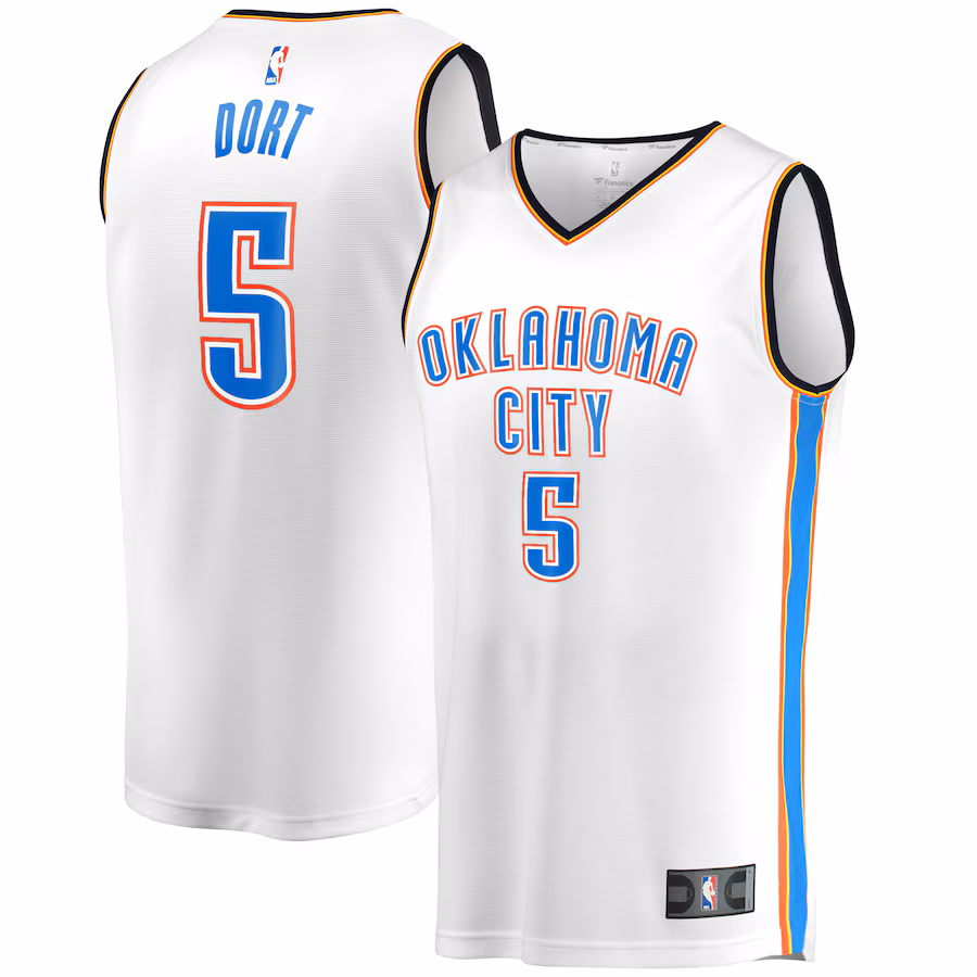 Men's Oklahoma City Thunder Luguentz Dort Fanatics White Fast Break Player Jersey - Association Edition