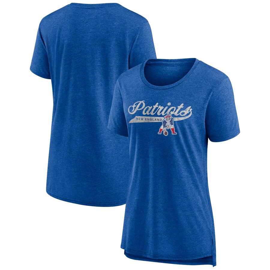 Women's New England Patriots Fanatics Heather Royal Original Play Tri-Blend T-Shirt