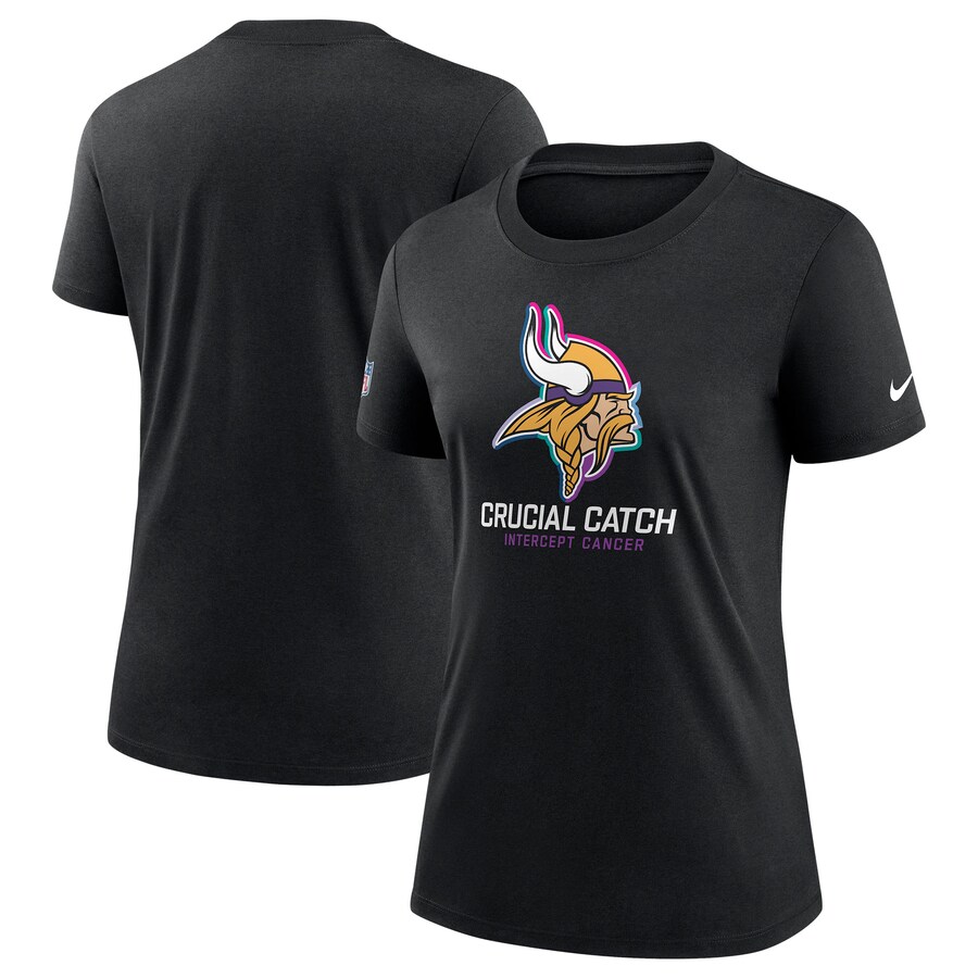 Women's Minnesota Vikings  Nike Black 2024 NFL Crucial Catch Tri-Blend T-Shirt