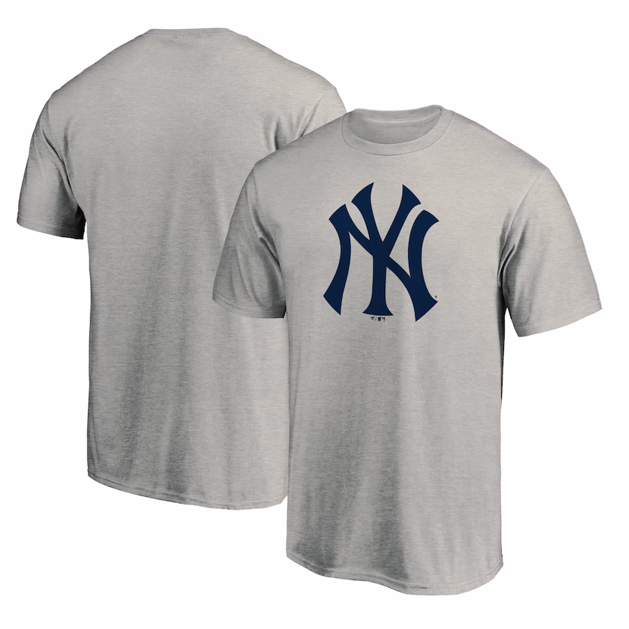 Men's New York Yankees Ash Secondary Color Primary Logo 2 T-Shirt