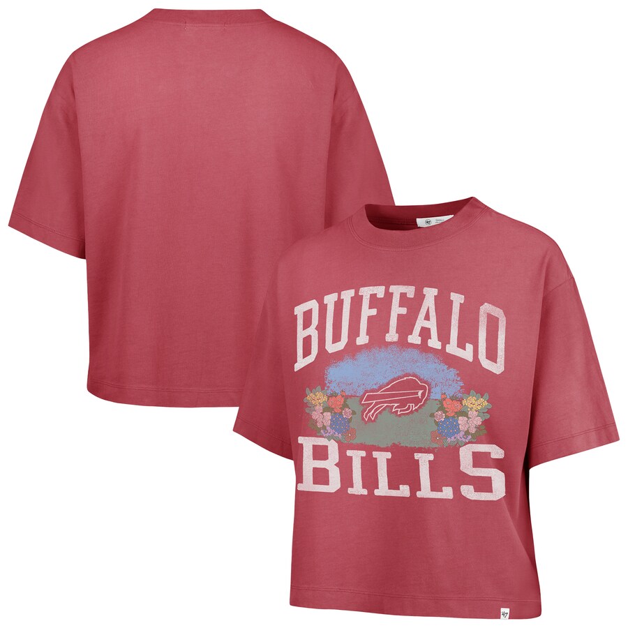 Women's Buffalo Bills  '47 Light Red Florentina Montauk Cropped T-Shirt