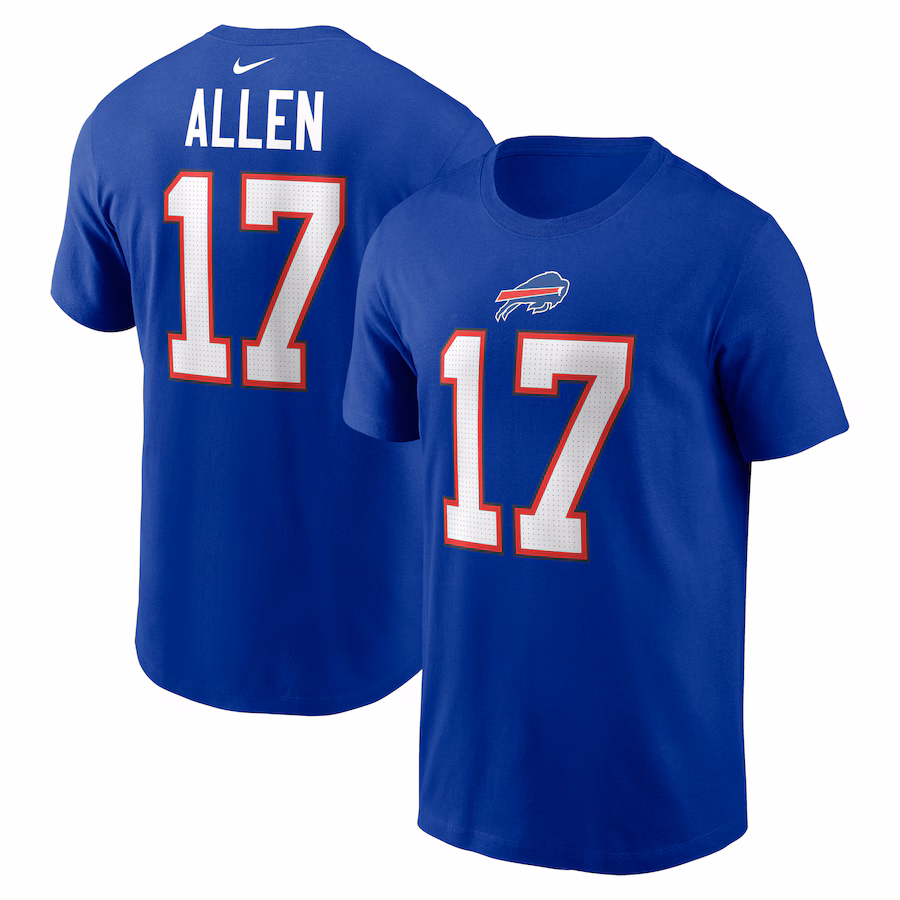 Men's Buffalo Bills Josh Allen Nike Royal Player Name & Number T-Shirt