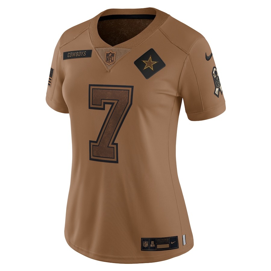 Women's Dallas Cowboys Trevon Diggs Nike Brown 2023 Salute To Service Limited Jersey