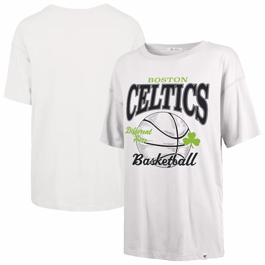 Women's Boston Celtics  '47 White City Edition Down Court Sadie T-Shirt
