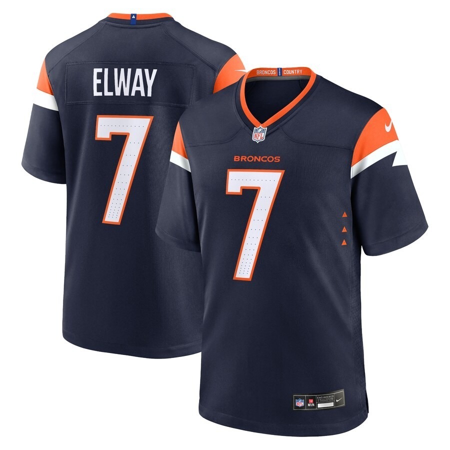 Men's Denver Broncos John Elway Nike Navy Mile High Collection Alternate Retired Player Game Jersey