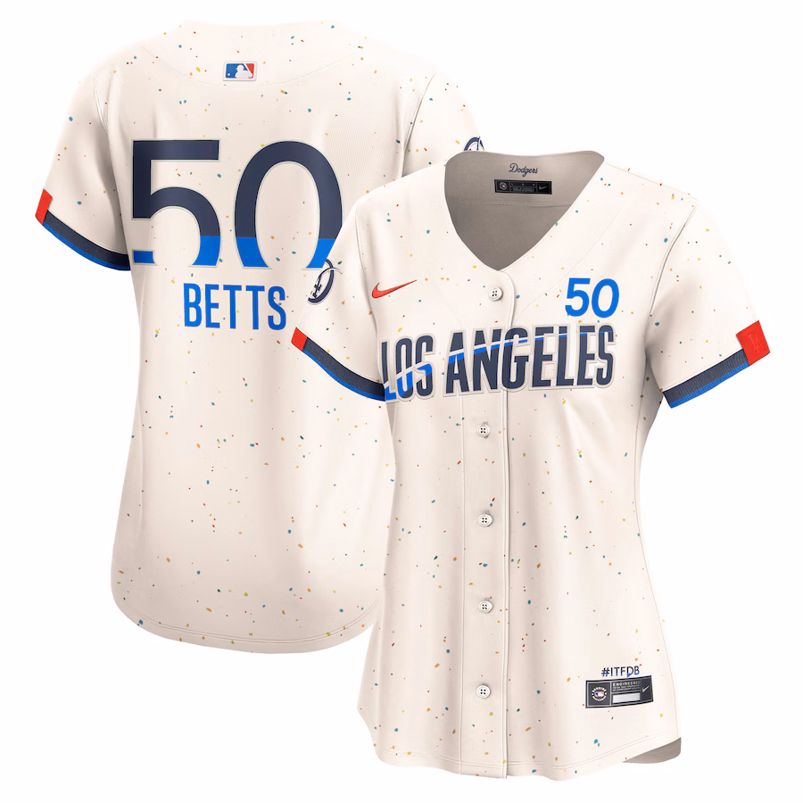 Women's Los Angeles Dodgers Mookie Betts Nike Cream City Connect Limited Jersey