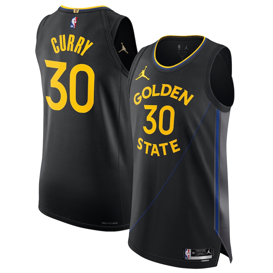 Men's Golden State Warriors Stephen Curry Jordan Brand Black 2024/25 Authentic Jersey - Statement Edition