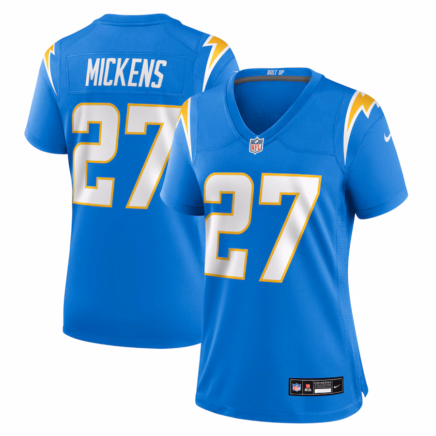 Women's Los Angeles Chargers R.J. Mickens Nike Powder Blue Team Game Jersey