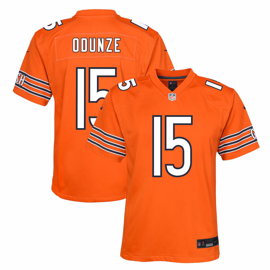 Youth Chicago Bears Rome Odunze Nike Orange Game Jersey