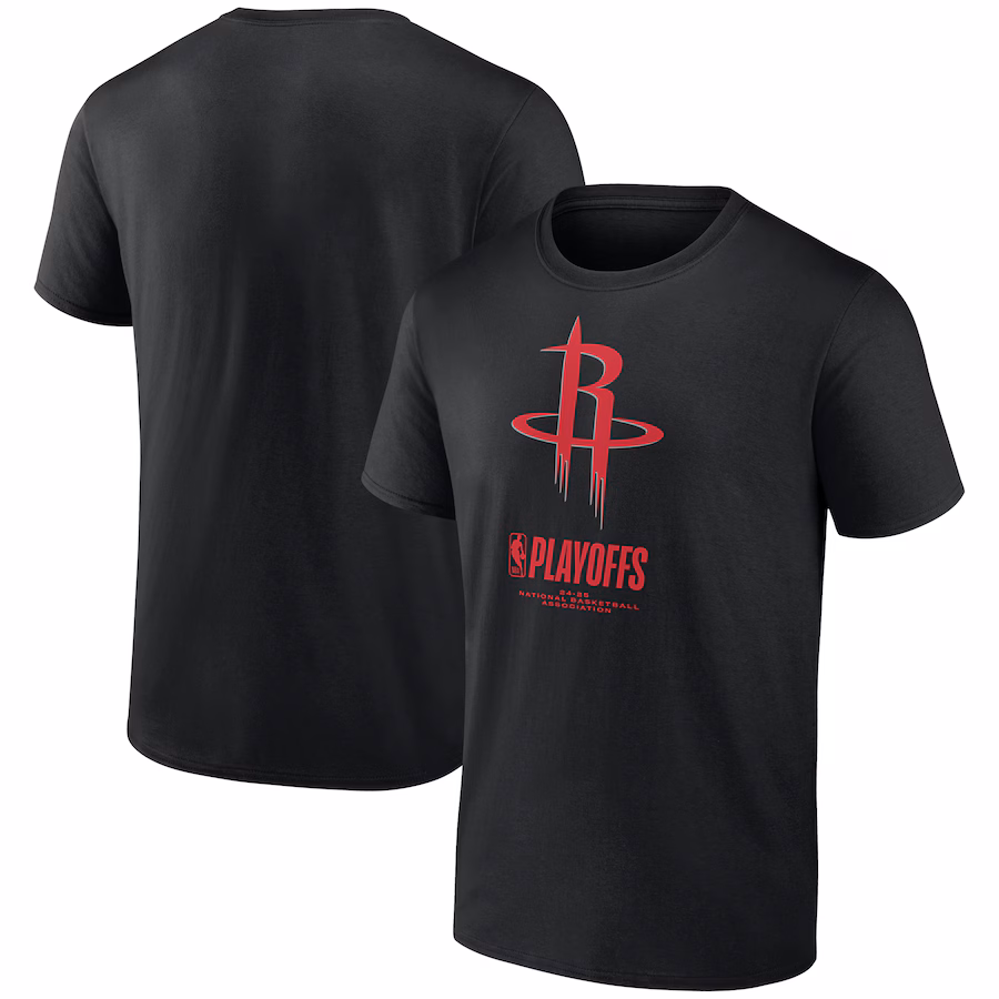 Men's  Houston Rockets Black 2025 NBA Playoffs Alley Oop T-Shirt