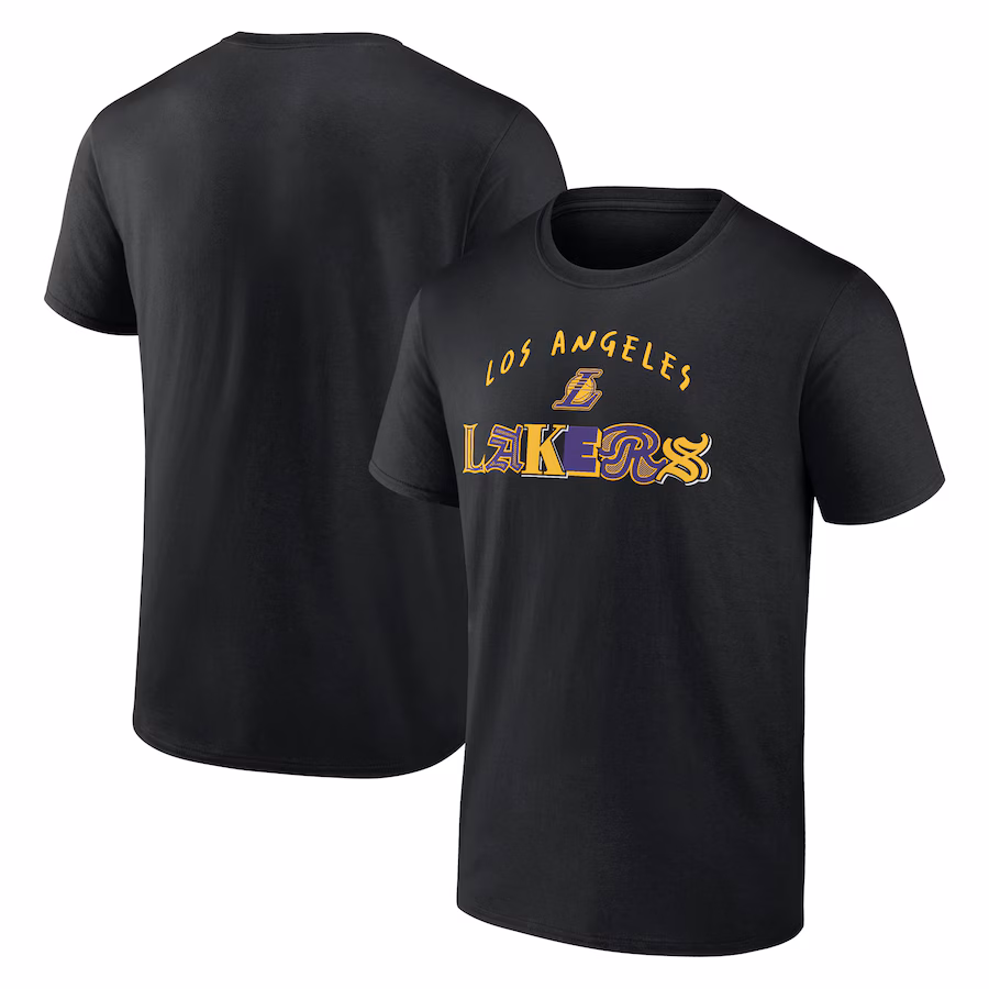 Men's Los Angeles Lakers  Black Graffiti Arch T-Shirt