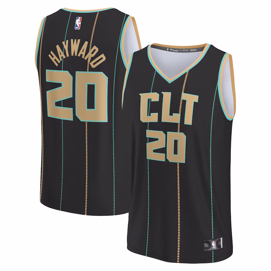 Youth Charlotte Hornets Gordon Hayward Fanatics Black Fastbreak Jersey - City Edition