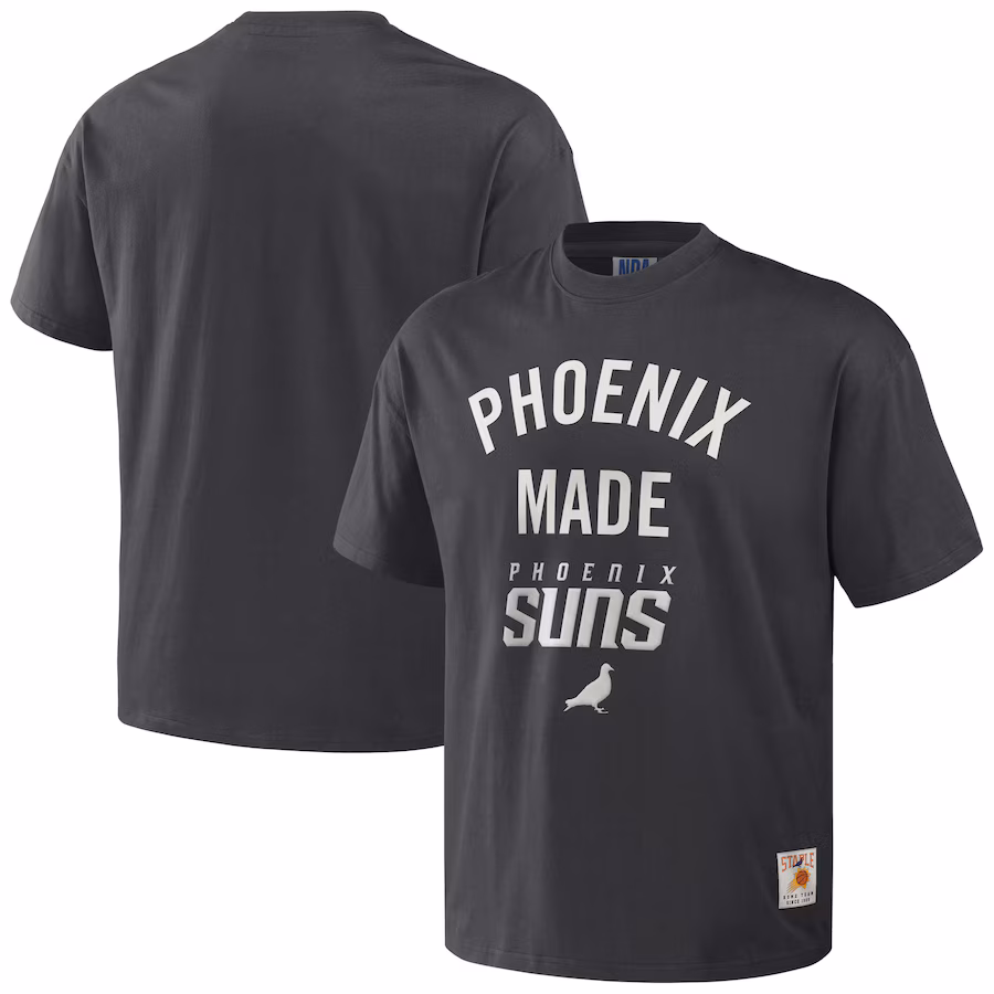 Men's Phoenix Suns NBA x Staple Anthracite Heavyweight Oversized T-Shirt