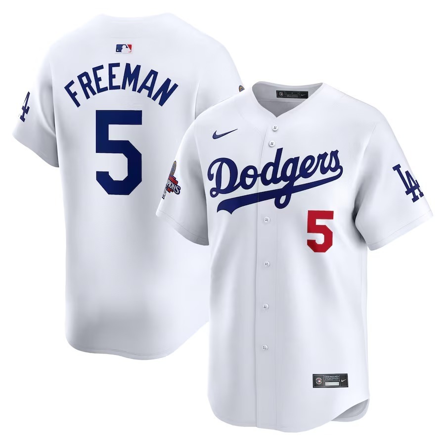 Men's Los Angeles Dodgers Freddie Freeman Nike White Home 2024 World Series Champions Limited Jersey