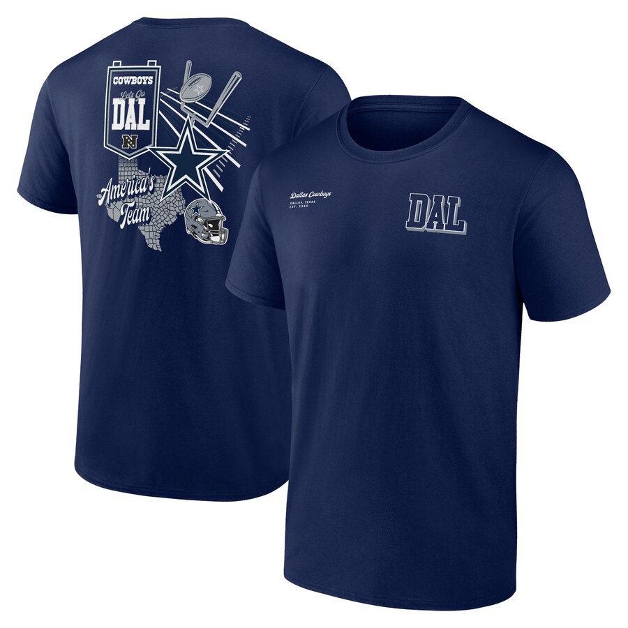 Men's Dallas Cowboys Navy Split Zone T-Shirt