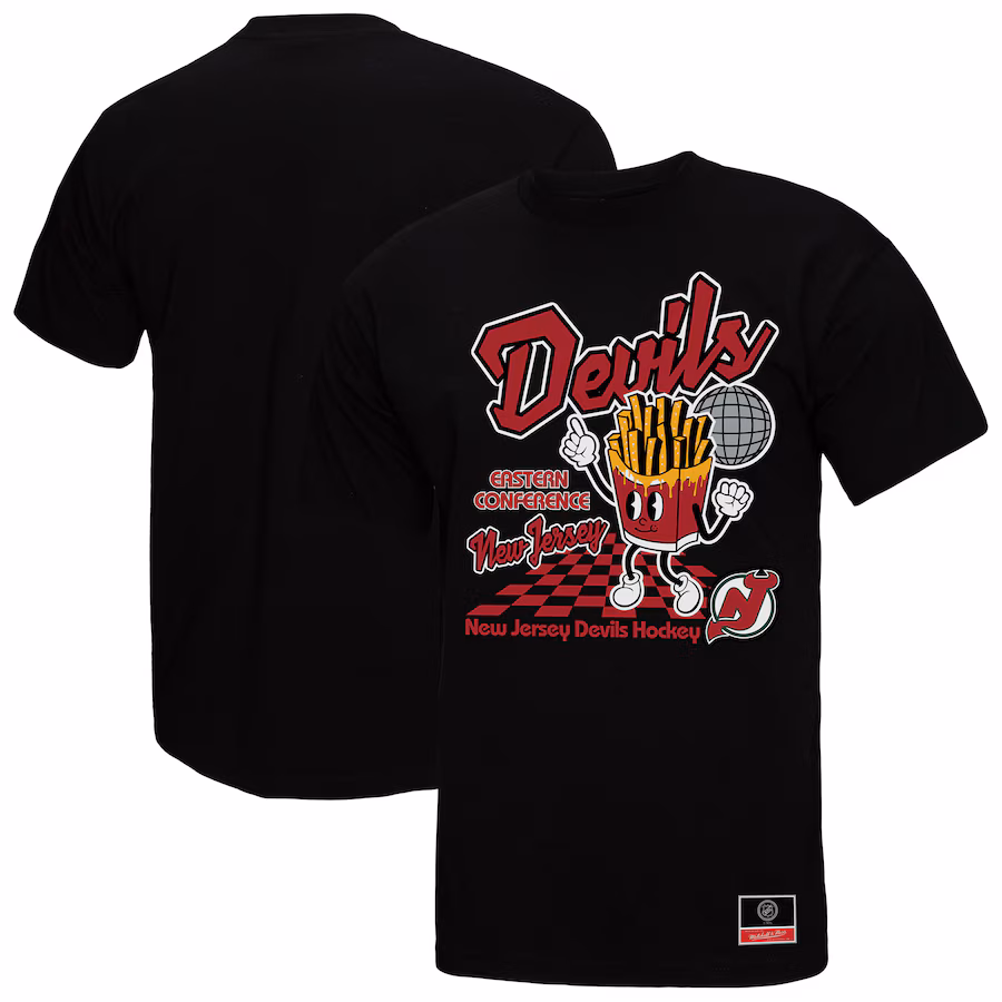 Men's New Jersey Devils Mitchell & Ness Black Local Food T-Shirt