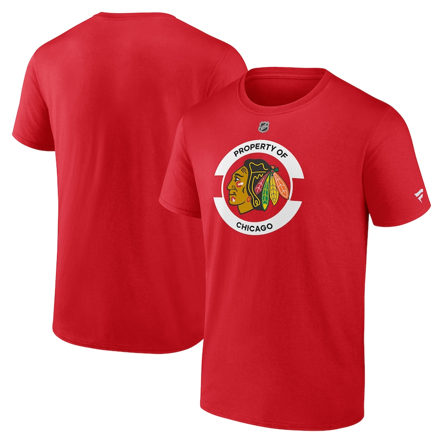 Men's Chicago Blackhawks Fanatics Red Authentic Pro Core Secondary T-Shirt