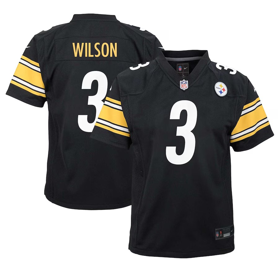 Youth Pittsburgh Steelers Russell Wilson Nike Black Team Player Game Jersey