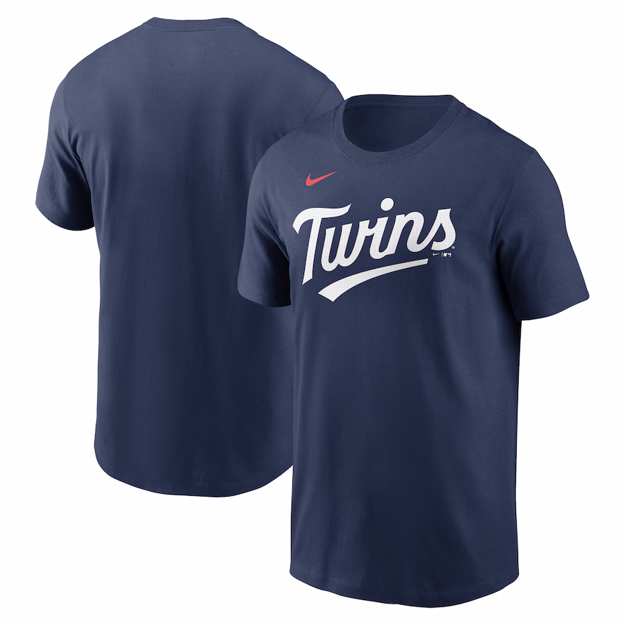 Men's Minnesota Twins Nike Navy Fuse Wordmark T-Shirt