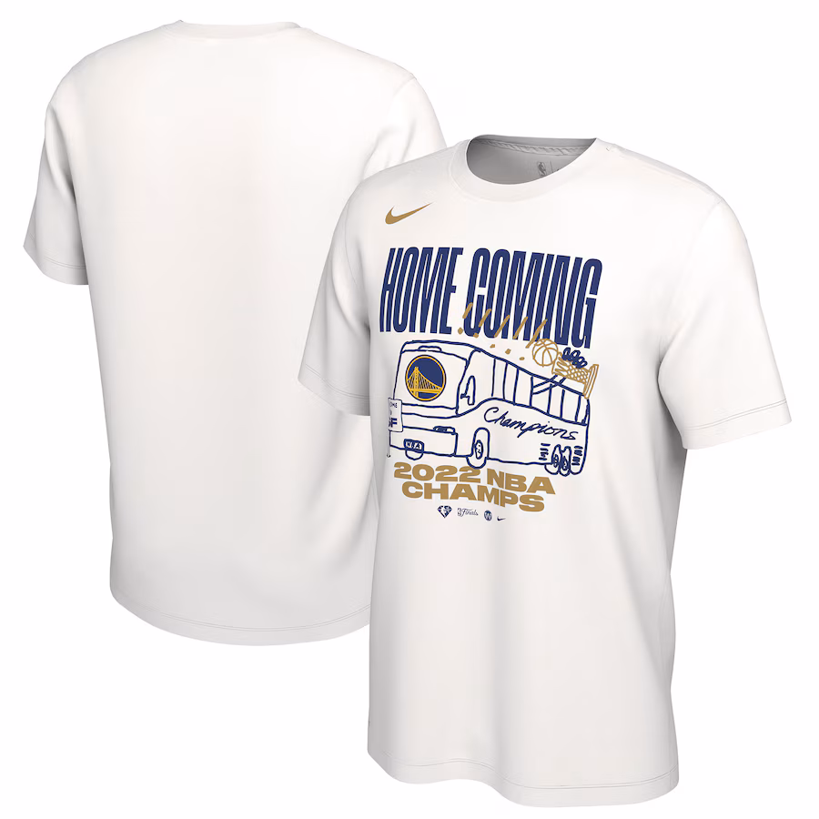 Men's Golden State Warriors Nike White 2022 NBA Finals Champions Celebration Parade T-Shirt