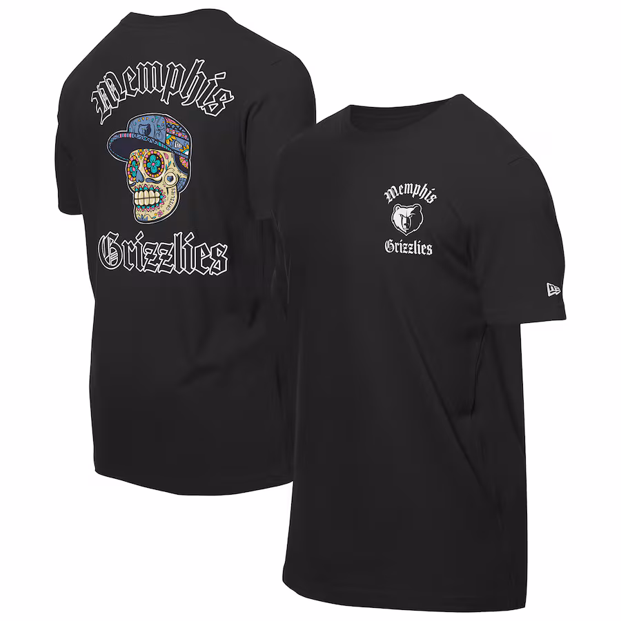 Men's Memphis Grizzlies New Era Black Sugar Skulls T-Shirt