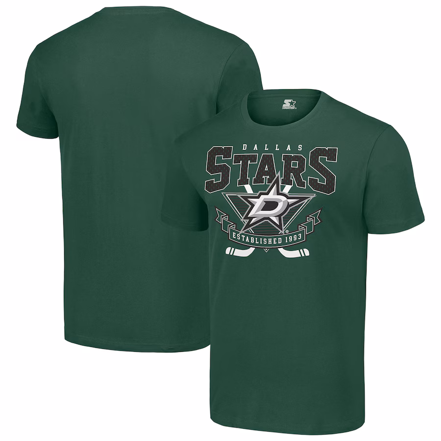 Men's Dallas Stars Starter Green Team Logo Graphic T-Shirt