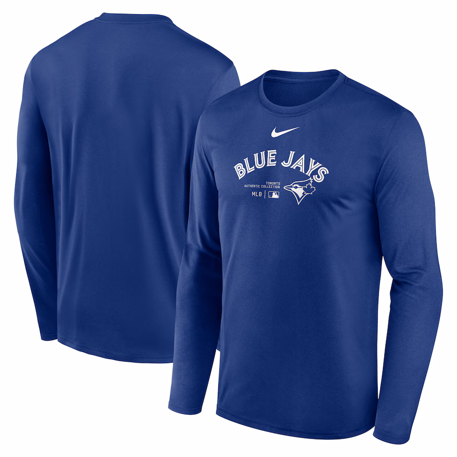 Men's Toronto Blue Jays Nike Royal Authentic Collection Practice Performance Long Sleeve T-Shirt