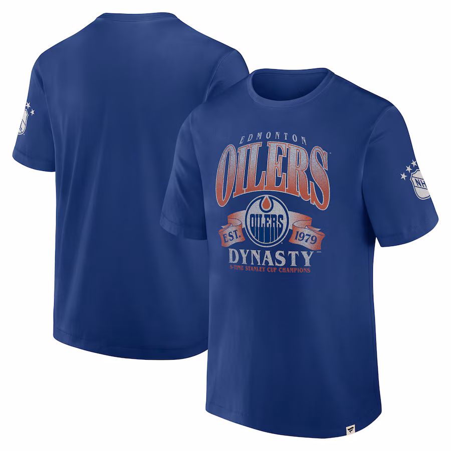 Men's Edmonton Oilers Fanatics Blue Decades Collection Made To Last T-Shirt