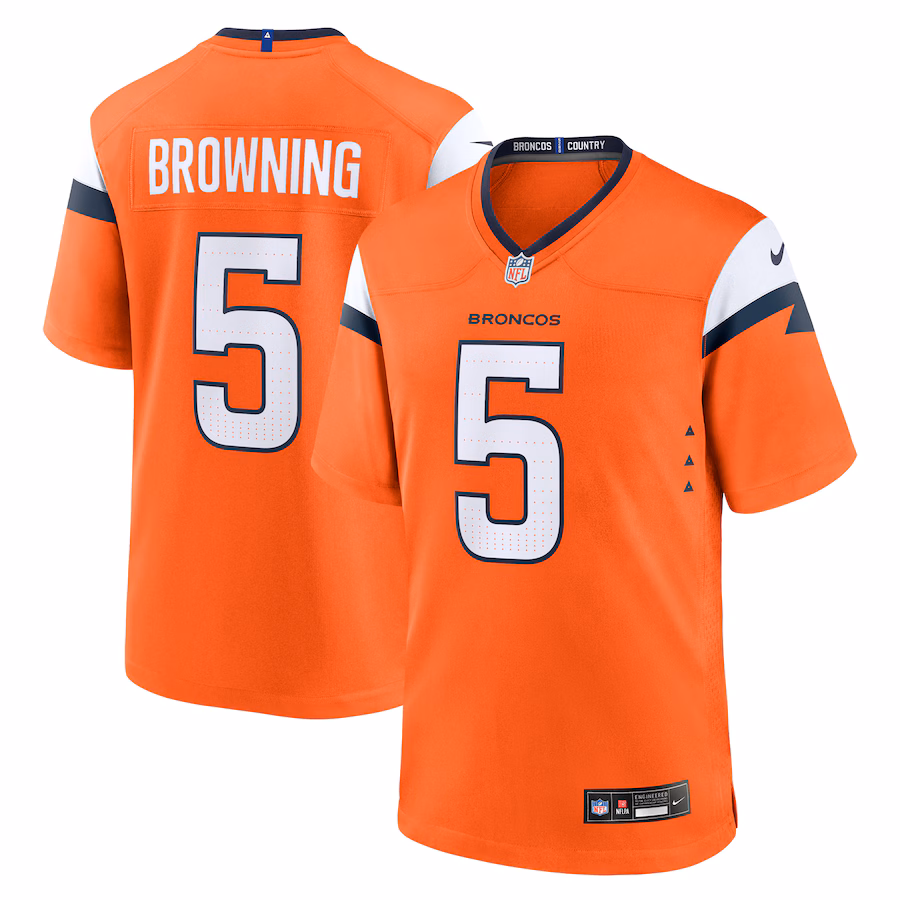 Men's Denver Broncos Baron Browning Nike Orange Team Game Jersey