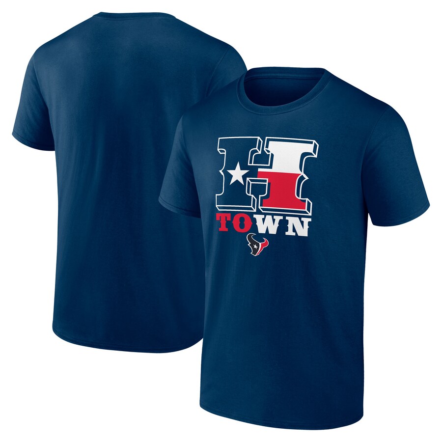 Men's Houston Texans Fanatics Navy Hometown Rushing Yards T-Shirt