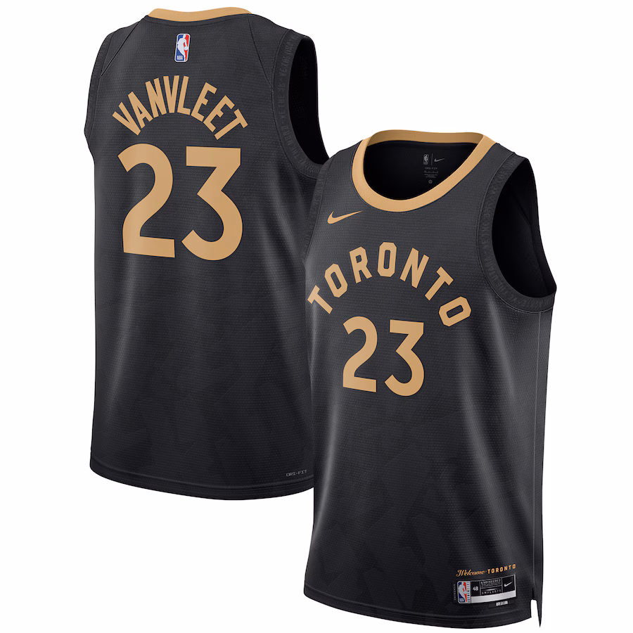 Unisex Toronto Raptors Fred VanVleet Nike Black 2022/23 Swingman Jersey - City Edition