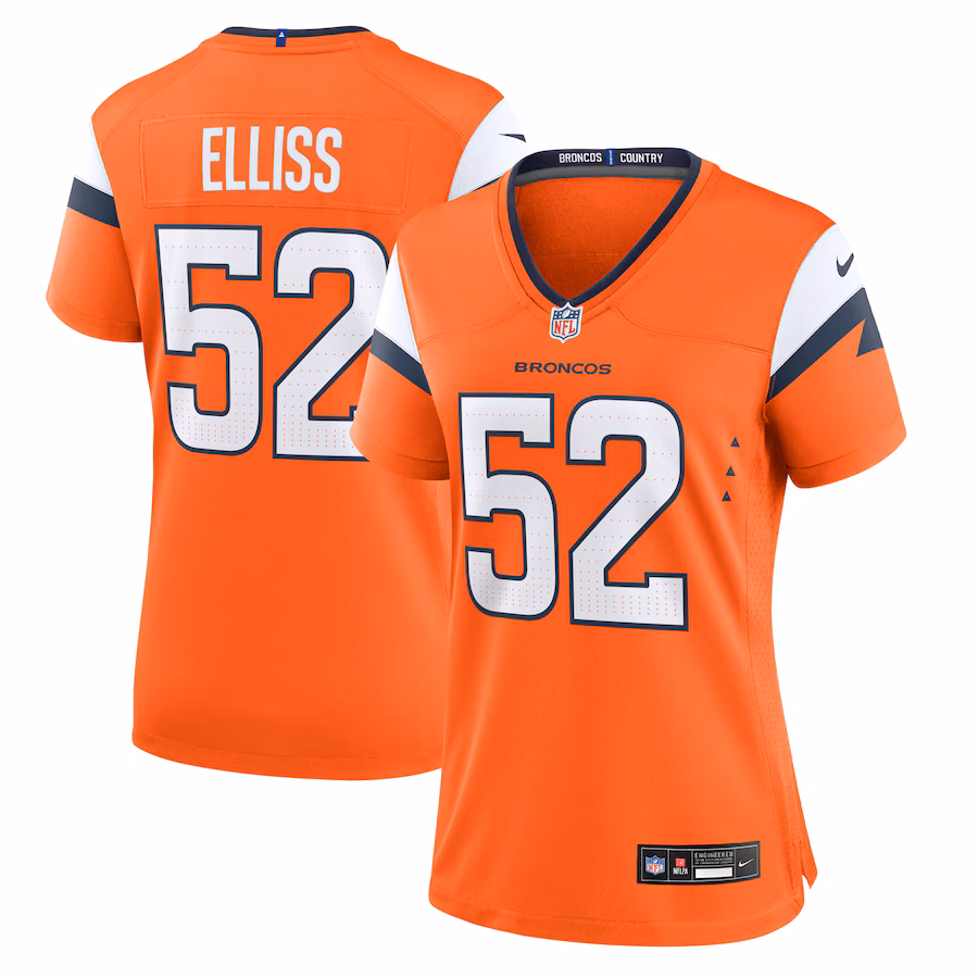 Women's Denver Broncos Jonah Elliss Nike Orange Team Game Jersey