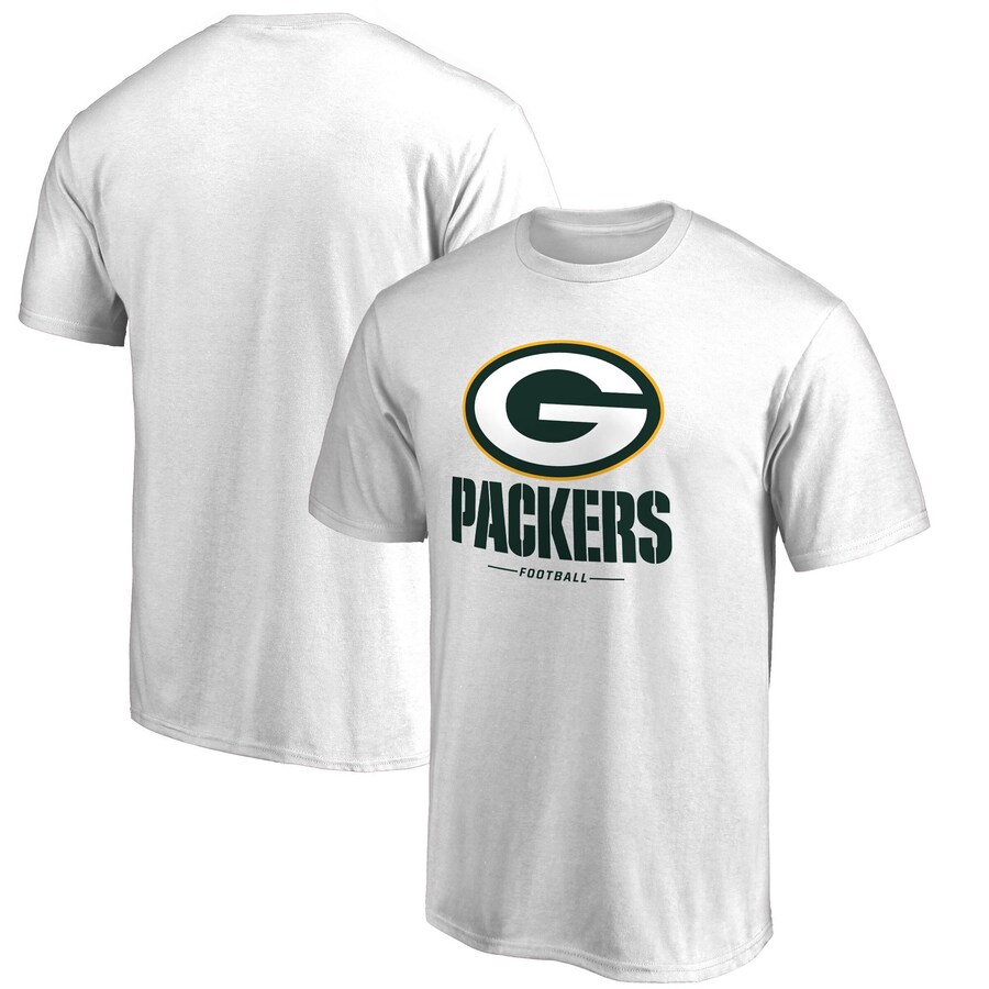Men's Green Bay Packers White Team Lockup 2 T-Shirt