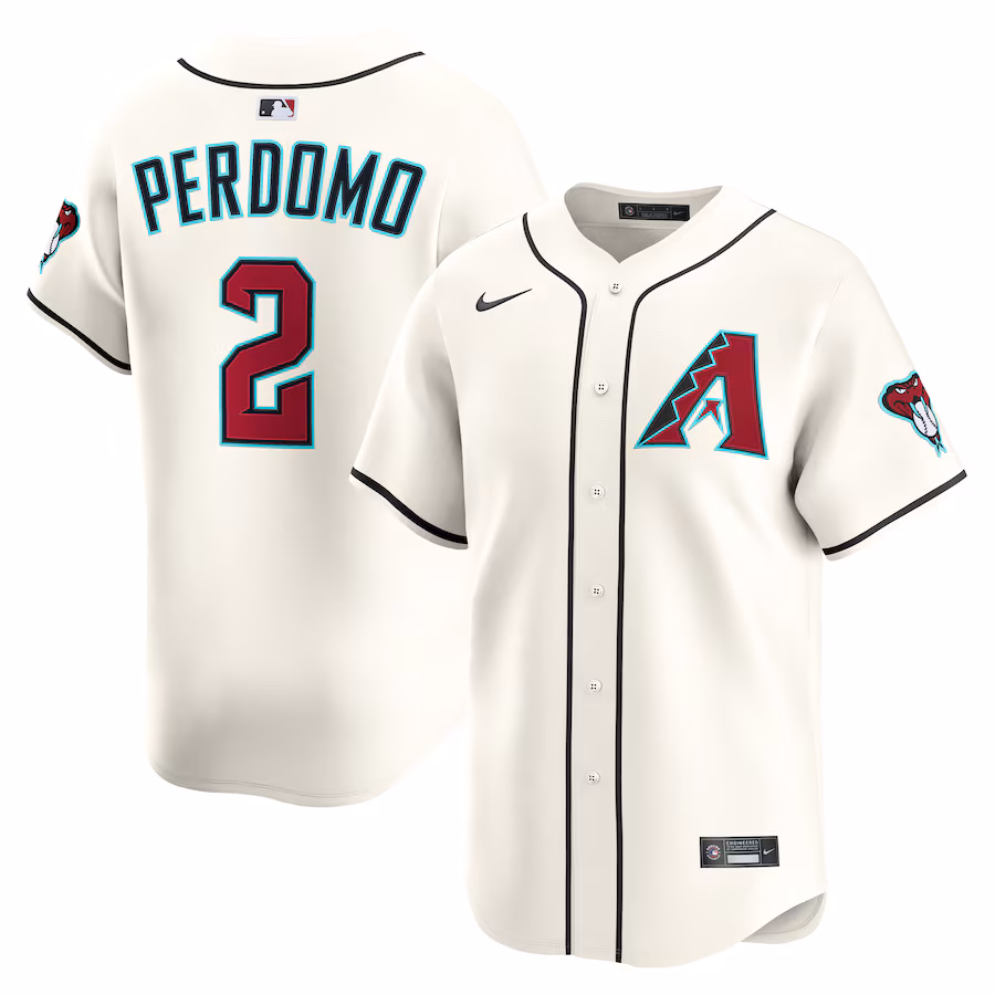 Men's Arizona Diamondbacks Geraldo Perdomo Nike Cream Alternate Limited Player Jersey