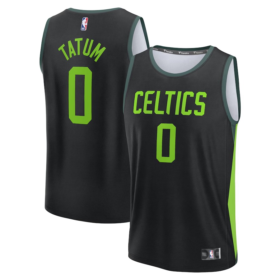 Men's Boston Celtics Jayson Tatum Fanatics Black 2024/25 Fast Break Player Jersey - City Edition