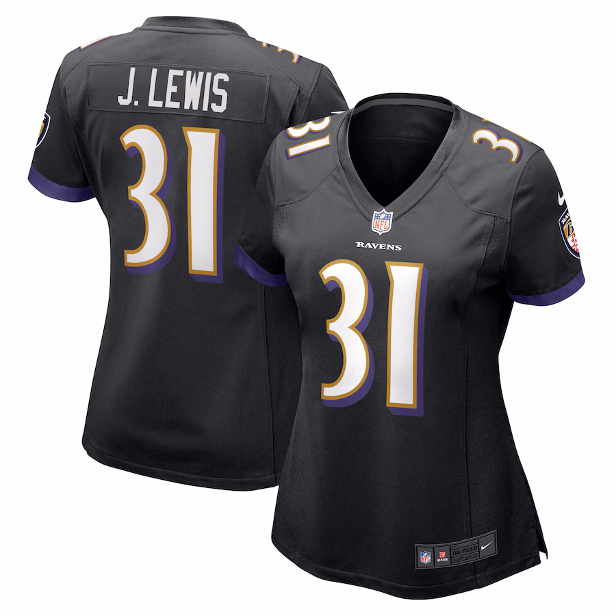 Women's Baltimore Ravens Jamal Lewis Nike Black Retired Player Jersey
