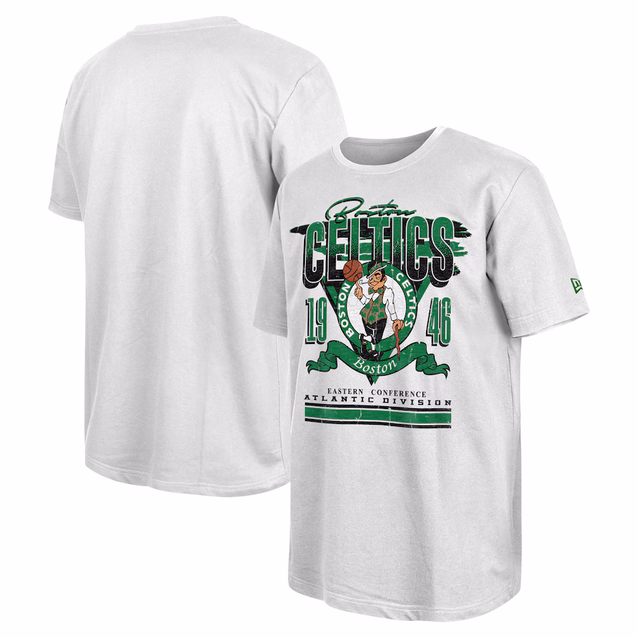 Men's Boston Celtics New Era White Sport Classics Oversized T-Shirt