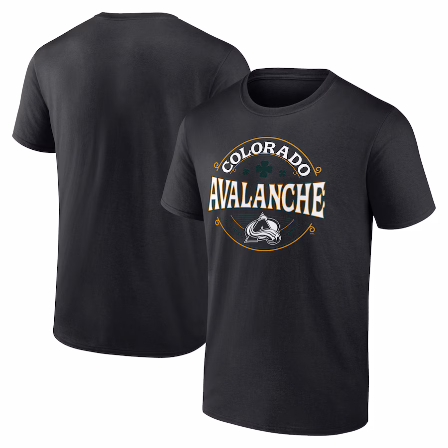 Men's Colorado Avalanche Black St. Patrick's Day Lucky T-Shirt
