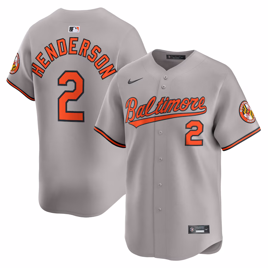 Men's Baltimore Orioles Gunnar Henderson Nike Gray Road Limited Player Jersey