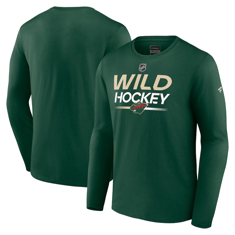 Men's Minnesota Wild Fanatics Green Authentic Pro Primary Long Sleeve T-Shirt