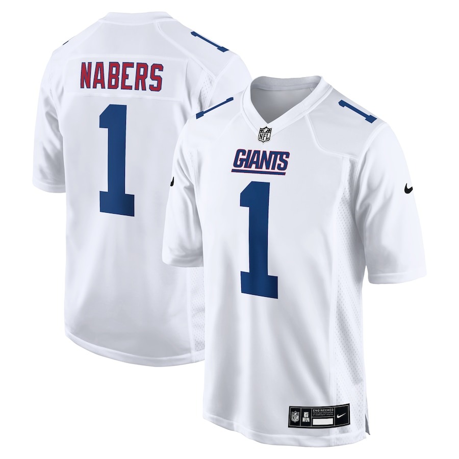 Men's New York Giants Malik Nabers Nike Tundra White Fashion Jersey