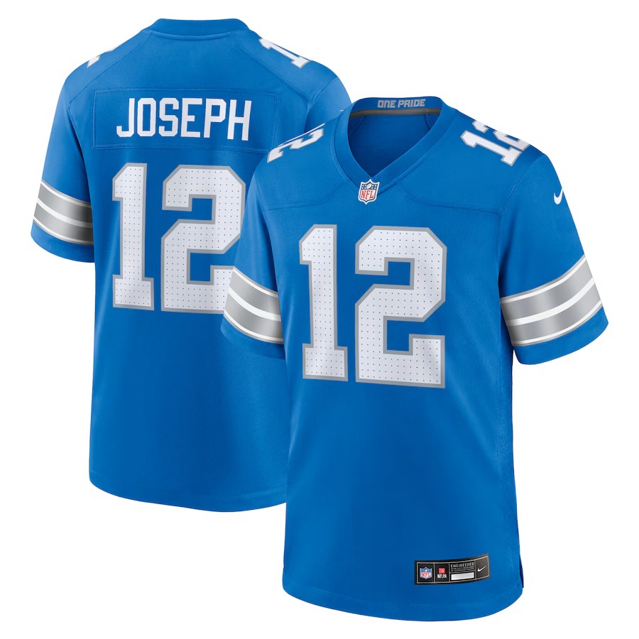 Men's Detroit Lions Brandon Joseph Nike Blue Team Game Jersey