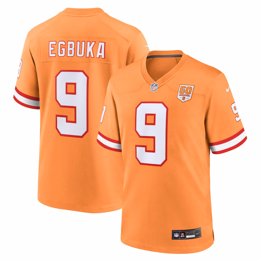 Men's Tampa Bay Buccaneers Emeka Egbuka Nike Creamsicle 50th Season Game Jersey
