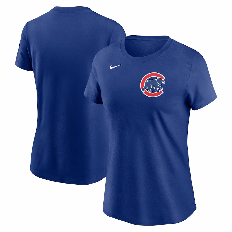 Women's Chicago Cubs Nike Royal Fuse Wordmark T-Shirt