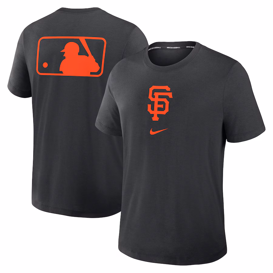 Men's San Francisco Giants Nike Black Authentic Collection Early Work Tri-Blend Performance T-Shirt
