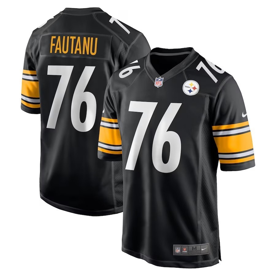 Men's Pittsburgh Steelers Troy Fautanu Nike Black Player Game Jersey