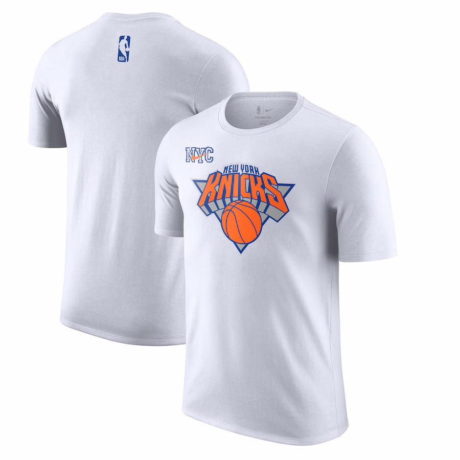 Men's New York Knicks Nike White 2024/25 City Edition Essential Logo T-Shirt