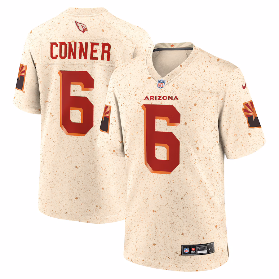Men's Arizona Cardinals James Conner Nike Natural 2025 Rivalries Collection Game Jersey